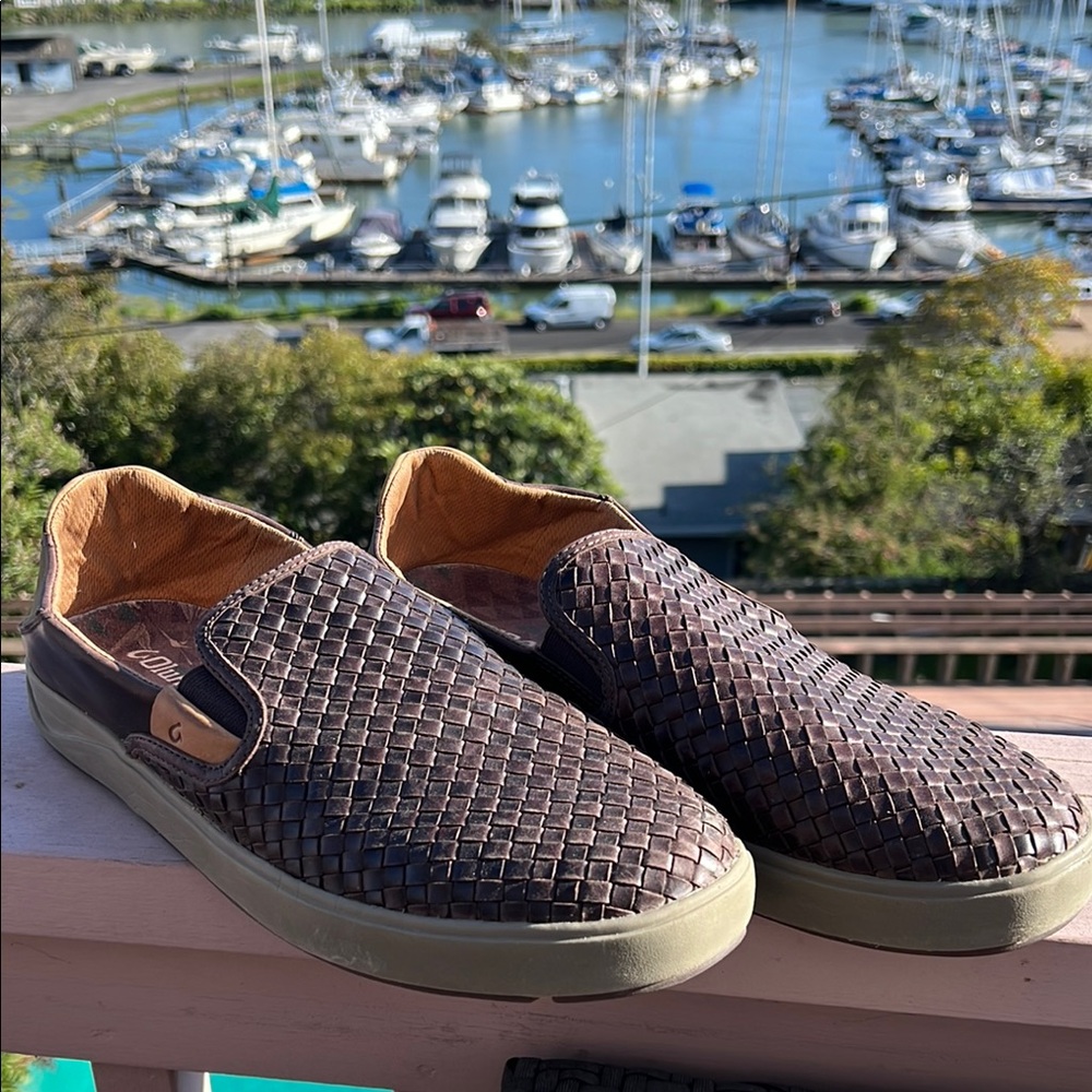 Men's Brown Woven Slip-On Shoes